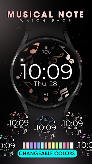 Musical Note Bronze Watch Face Screenshot 2