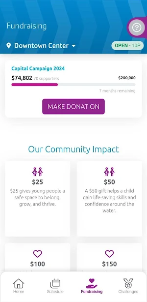 YMCA of the Chesapeake. Screenshot 2