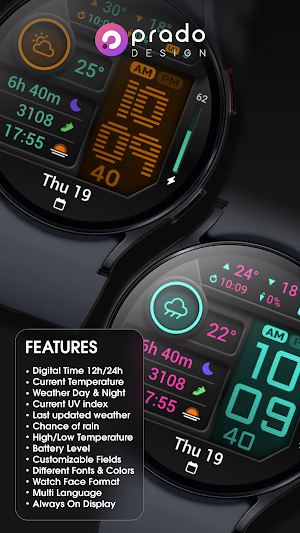 PRADO 85 Digital Watch Face Screenshot 2