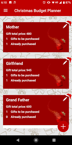 Christmas Budget Planner Screenshot 1