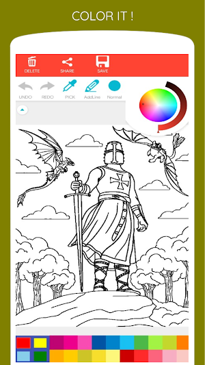 Brave Knight Coloring Book Screenshot 2