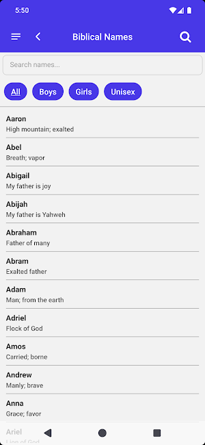 Names & Meanings (Name Ideas) Screenshot 1