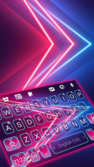 Neon Futuristic Keyboard Background Screenshot 0