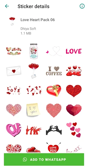 Love Heart Stickers for WA Screenshot 2