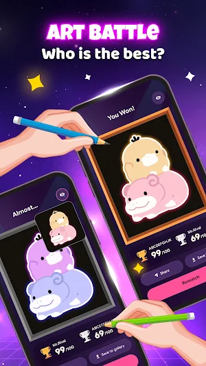Neon Draw & Drawing Together Screenshot 1