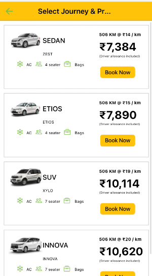 Sabari Drop Taxi - One Way & Outstation Drop Taxi Screenshot 1