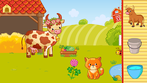 Funny Farm for toddlers. Kids puzzle with animals! Screenshot 1