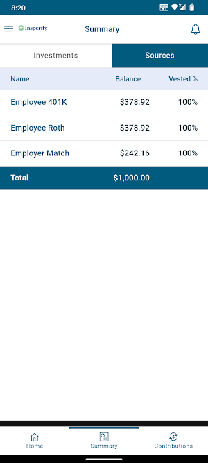 Insperity Retirement Screenshot 3