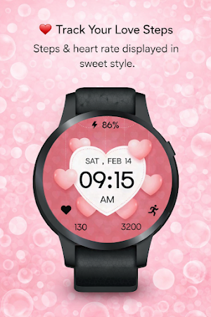 Love Heart WatchFace Wear OS Screenshot 1