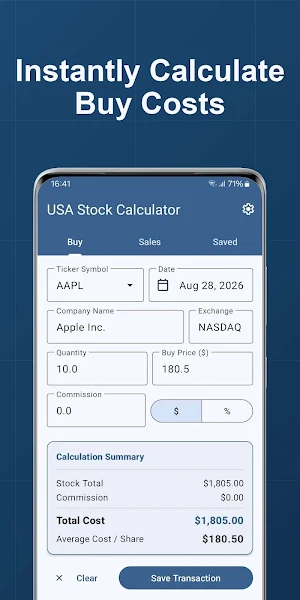 USA Stock Calculator Screenshot 0
