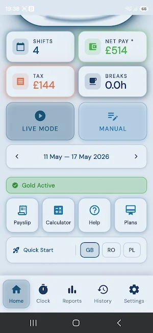 Hours Count - Shift Tracker UK Screenshot 1