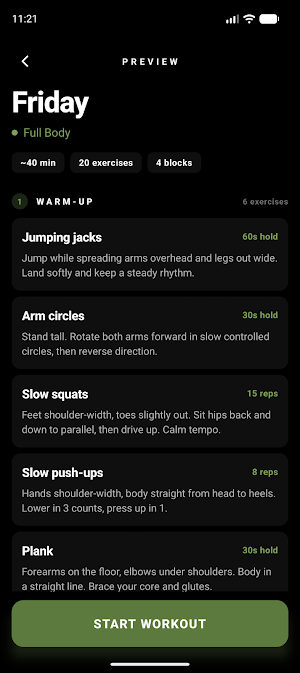 Reveille Calisthenics Screenshot 1