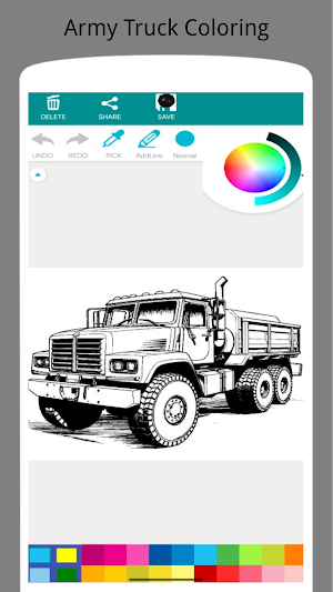 Army Truck Coloring Book Screenshot 2