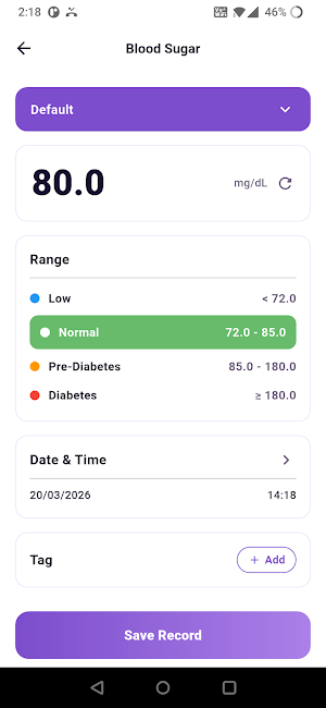 BP & Sugar Tracker Screenshot 2