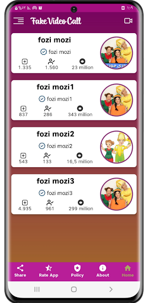 fozi mozi fake video call Screenshot 1