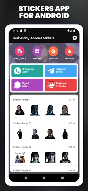 Wednesday Addams Stickers Screenshot 0