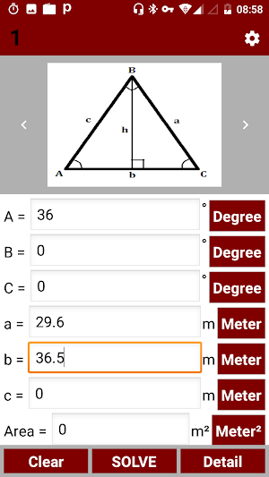 Triangle Calculator and Solver Screenshot 1
