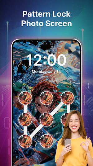 Pattern Lock: Photo Screen Screenshot 0