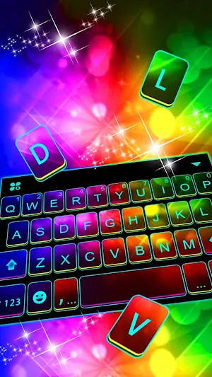 Neon Color 3d Keyboard Theme Screenshot 0