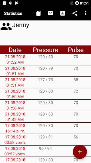 Blood pressure App Screenshot 1