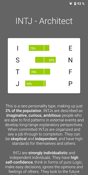 Personality Test Screenshot 2