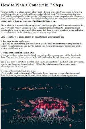 How to Organize Concerts Screenshot 3