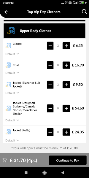 Top Vip Dry Cleaners Screenshot 2