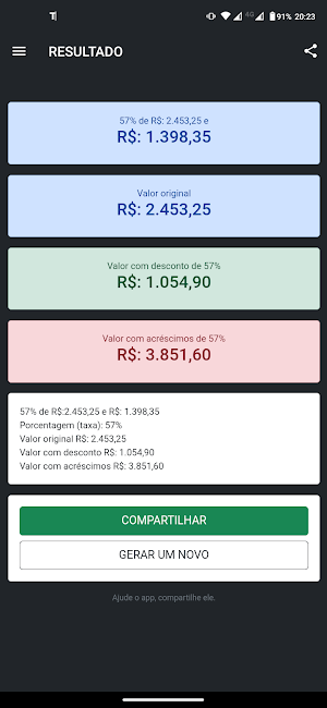 Calculadora de Porcentagem Screenshot 2