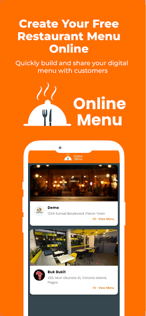 Online Menu Creator Screenshot 0