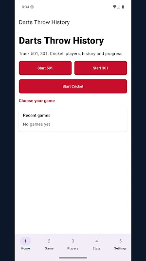 Darts Throw History Screenshot 0