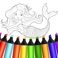 Mermaid Coloring:Kids Coloring