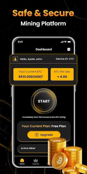 Bitcoin Miner BTC Cloud Mining Screenshot 1