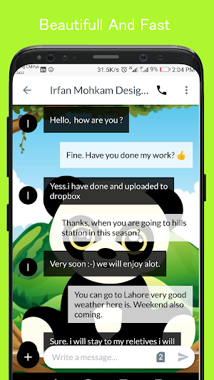 Cute Panda SMS Dual Theme Screenshot 0