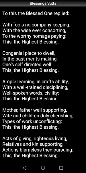 Blessings Sutta - Buddhism Screenshot 2