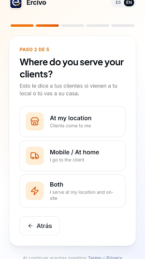 Ercivo — Booking & Scheduling. Screenshot 2