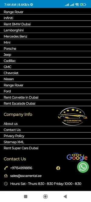 SSCar Rental Screenshot 1
