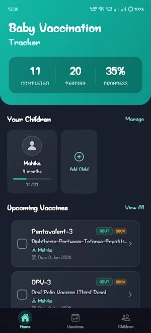 Baby Vaccination Tracker Screenshot 0