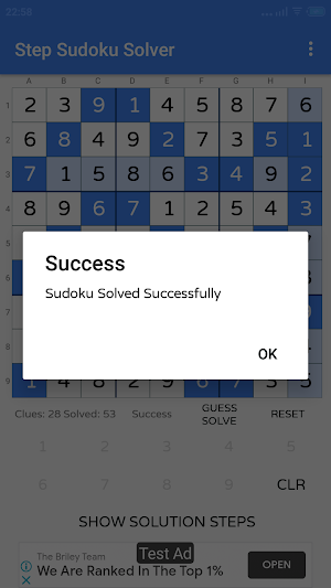 Sudoku Solver with Explainer Screenshot 3