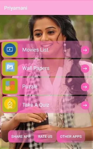 Priyamani -Movies,Wallpapers,Puzzle Screenshot 0