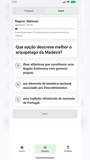 Portugal Citizenship Test Screenshot 3