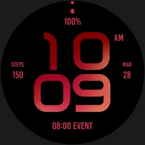 Stylish Maroon Watch Face Screenshot 3