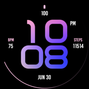 Stylish Pink Blue Watch Face screenshot 4