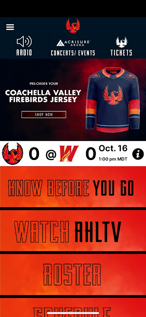 Coachella Valley Firebirds Screenshot 0