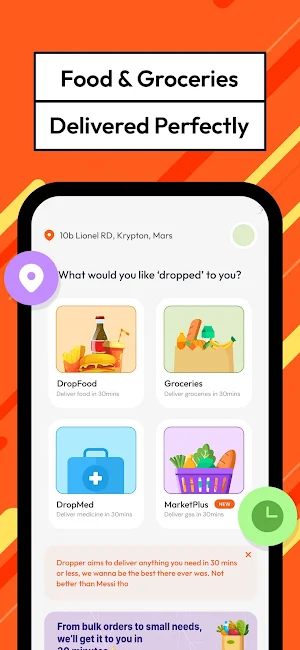 Dropper:Food & Groceries+ Screenshot 0