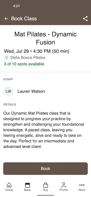 Della Bosca Pilates Screenshot 2