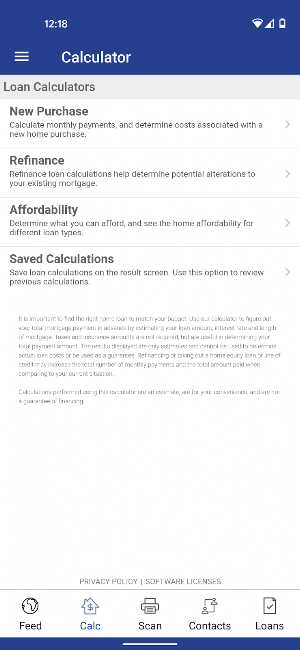 MyCoVantage Mortgage Screenshot 1