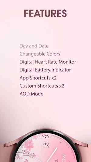 Dream Pink Analog watch face Screenshot 2