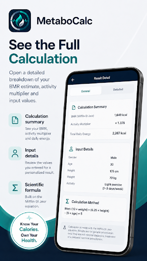 MetaboCalc: BMR Calculator Screenshot 3