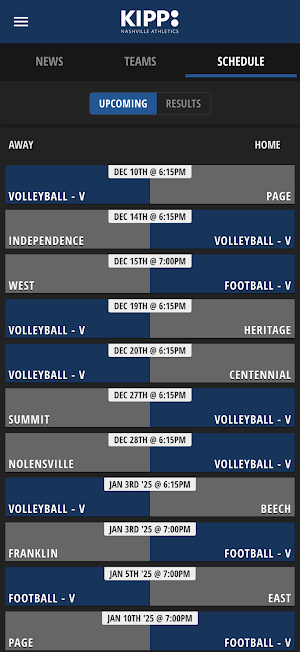 Kipp Nashville Athletics Screenshot 2
