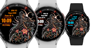 Tribal Wolf Wear Os Watchface Screenshot 1